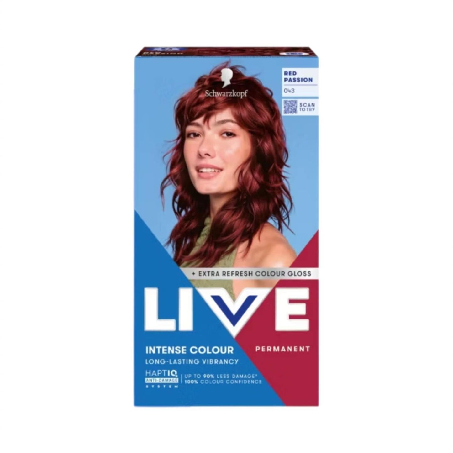 Schwarzkopf LIVE Intense Colour 043 Red Passion Permanent Hair Dye