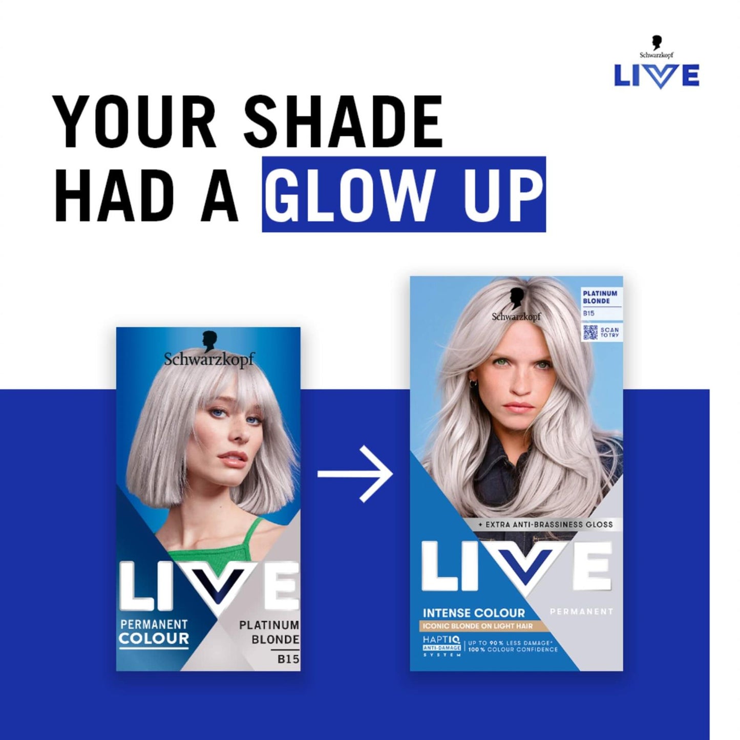 Schwarzkopf LIVE Intense Colour B15 Platinum Blonde Permanent Hair Dye