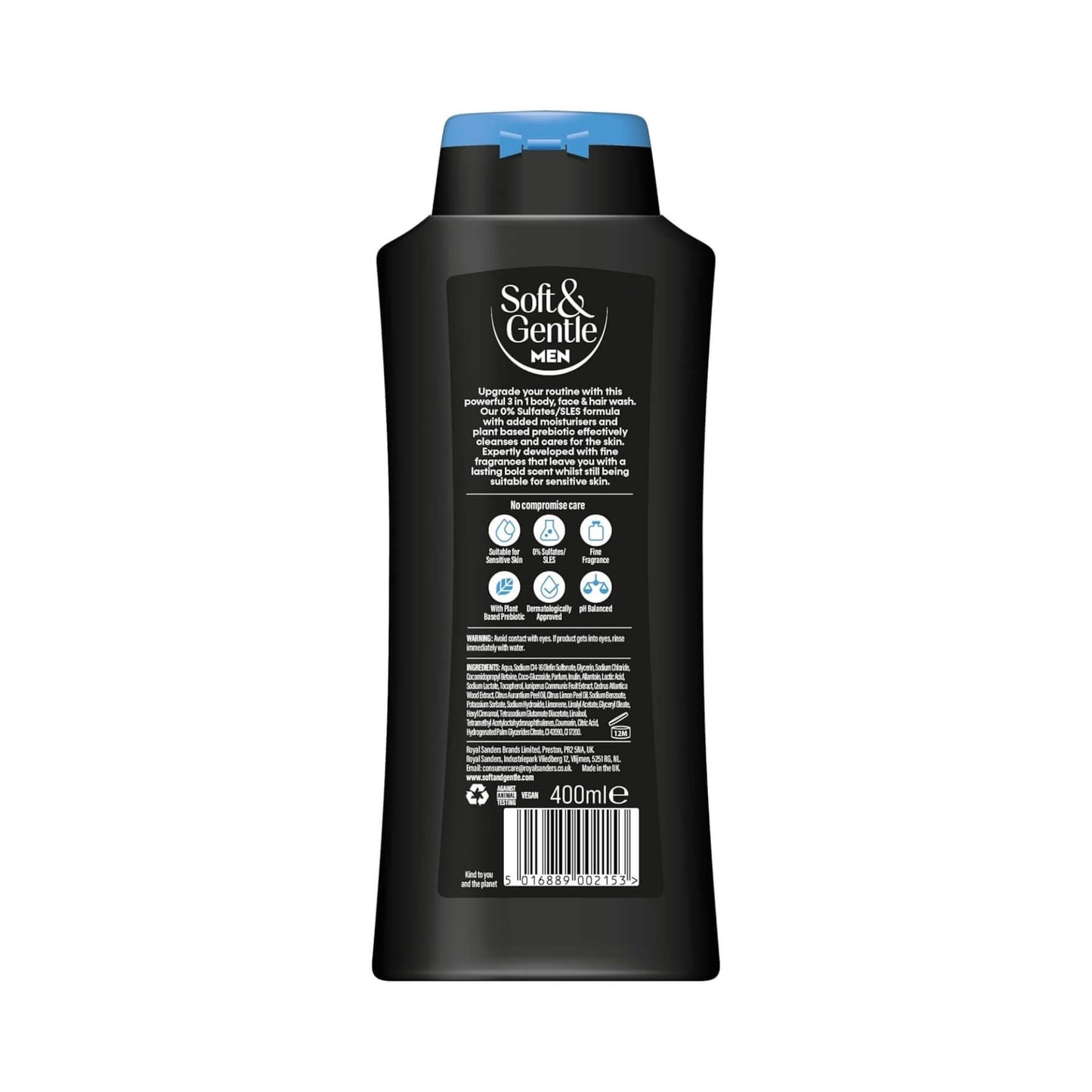 Soft & Gentle Mountain Air 3 in 1 Body, Face & Hair Wash for Men 400ml