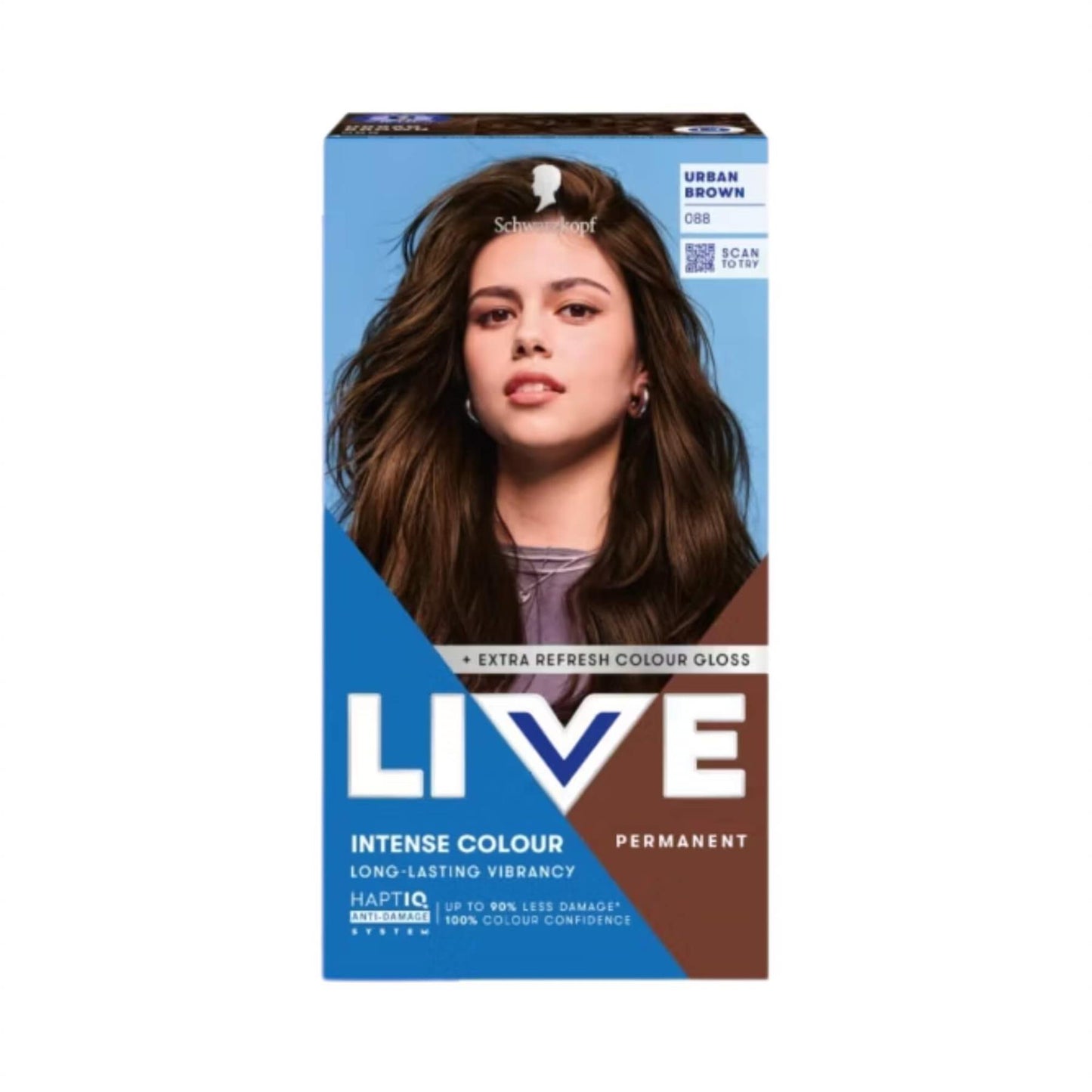Schwarzkopf LIVE Intense Colour 088 Urban Brown Permanent Hair Dye