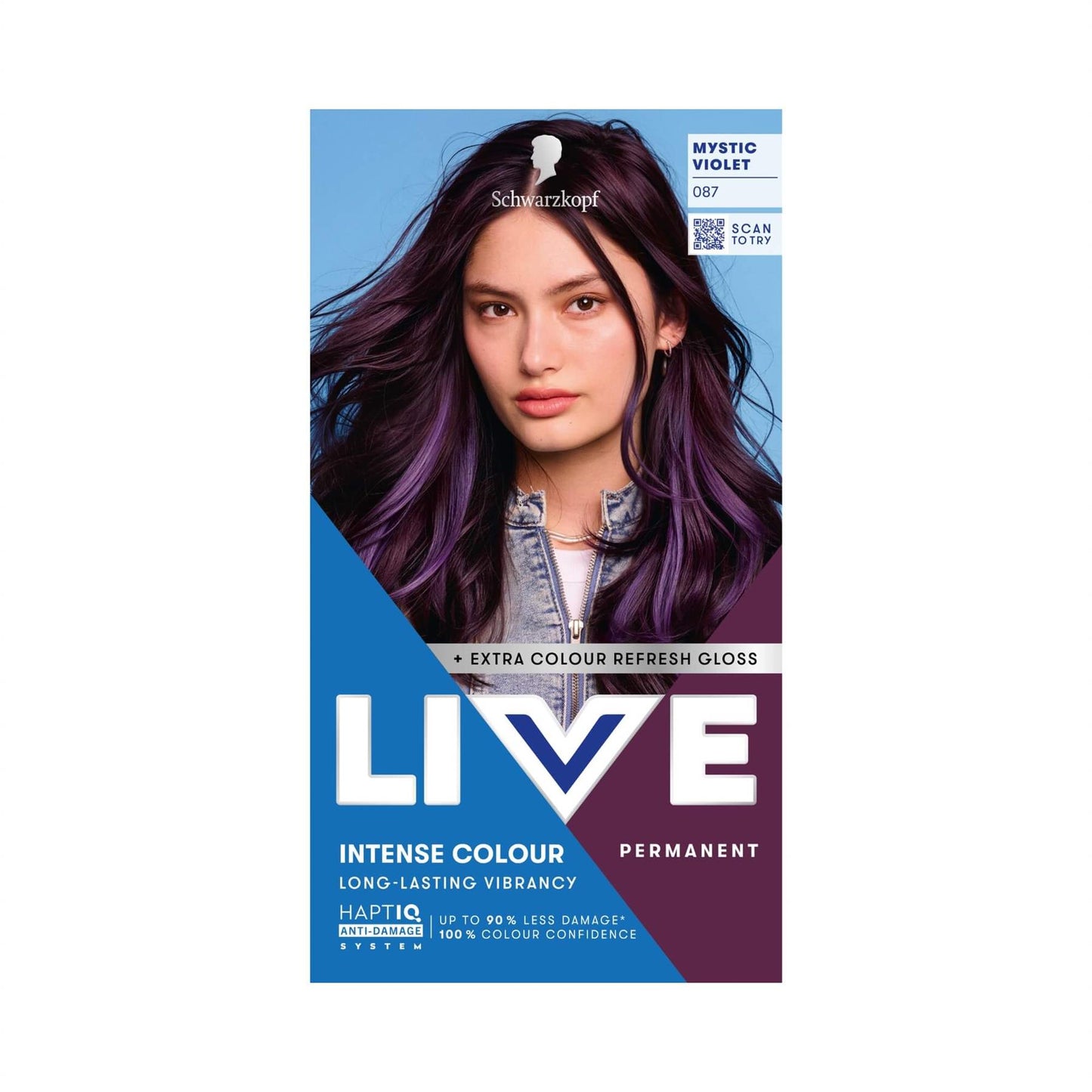 Schwarzkopf LIVE Intense Colour 087 Mystic Violet Permanent Hair Dye