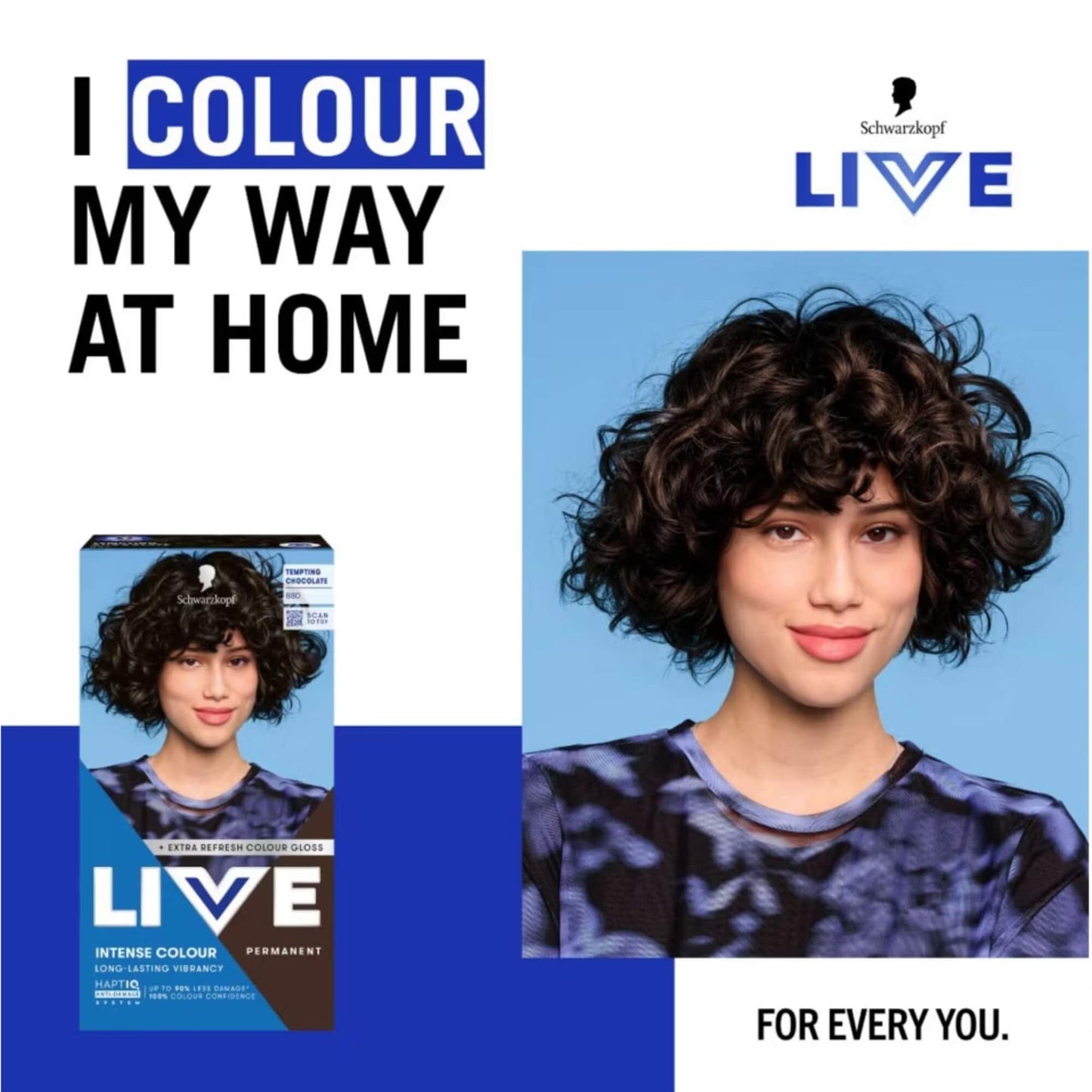 Schwarzkopf LIVE Intense Colour 880 Tempting Chocolate Permanent Hair Dye