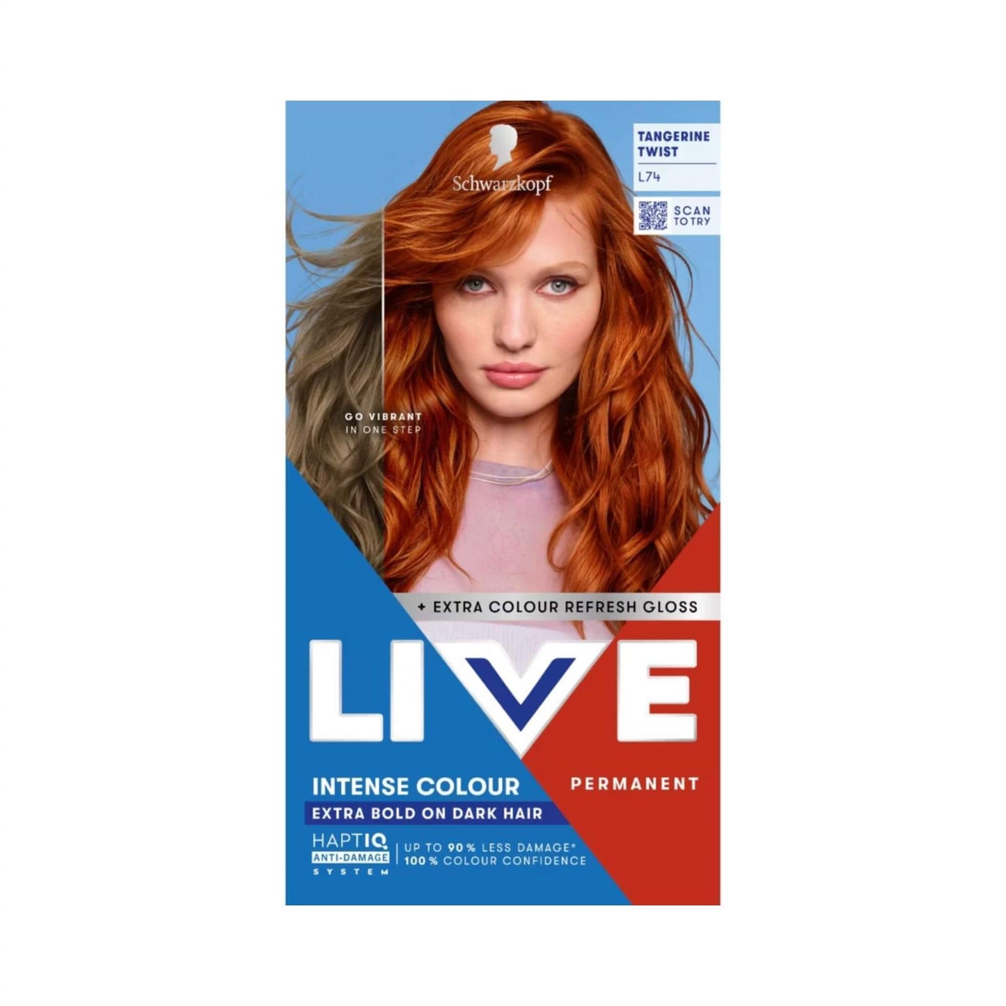 Schwarzkopf LIVE Intense Colour L74 Tangerine Twist Permanent Hair Dye