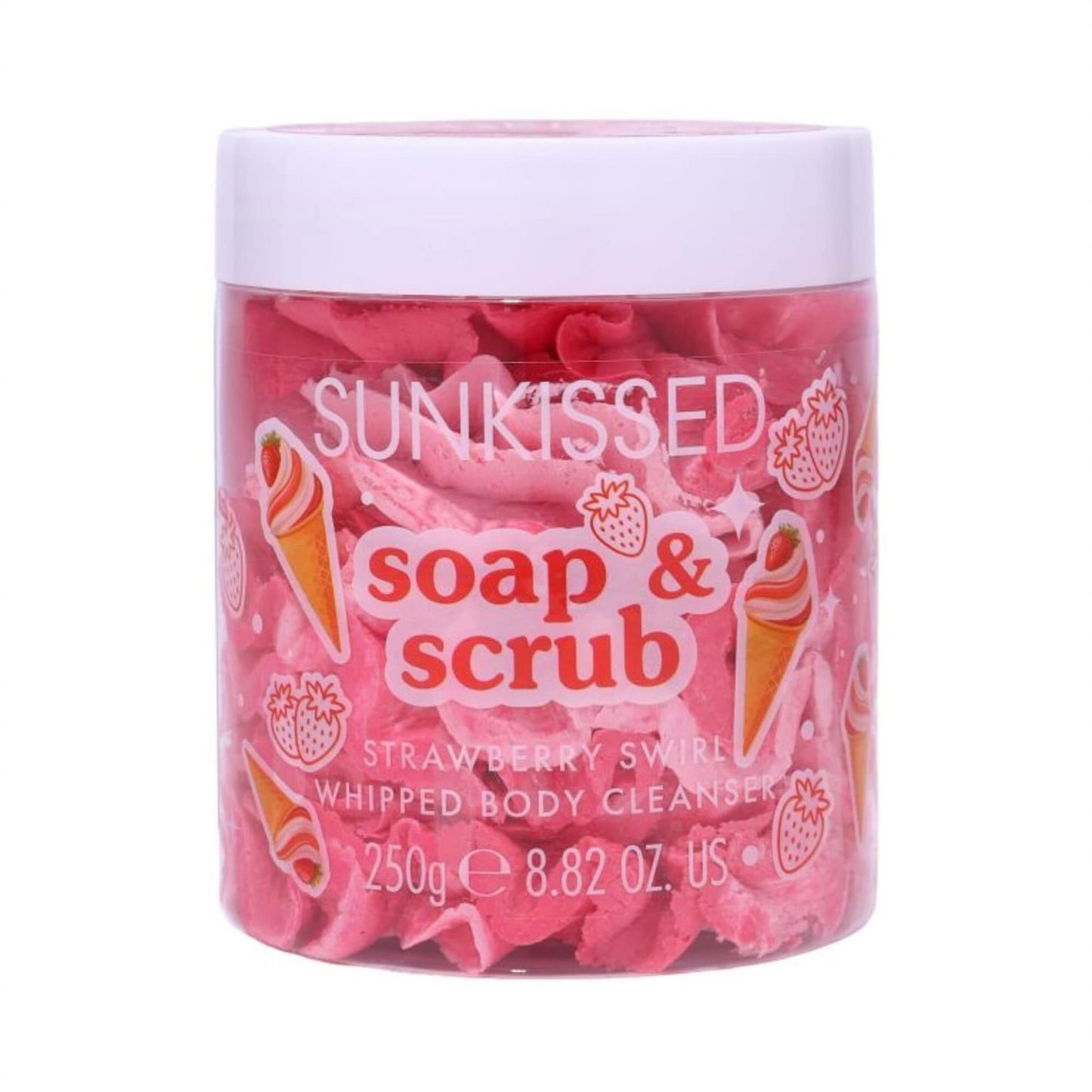 Sunkissed Soap and Scrub Whip Strawberry Swirl Body Cleanser 250g