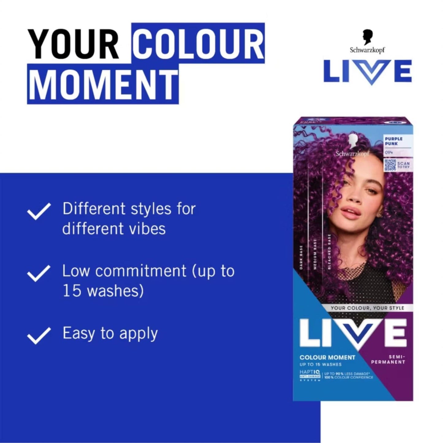 Schwarzkopf LIVE Colour Moment 094 Purple Punk Semi-Permanent Hair Dye