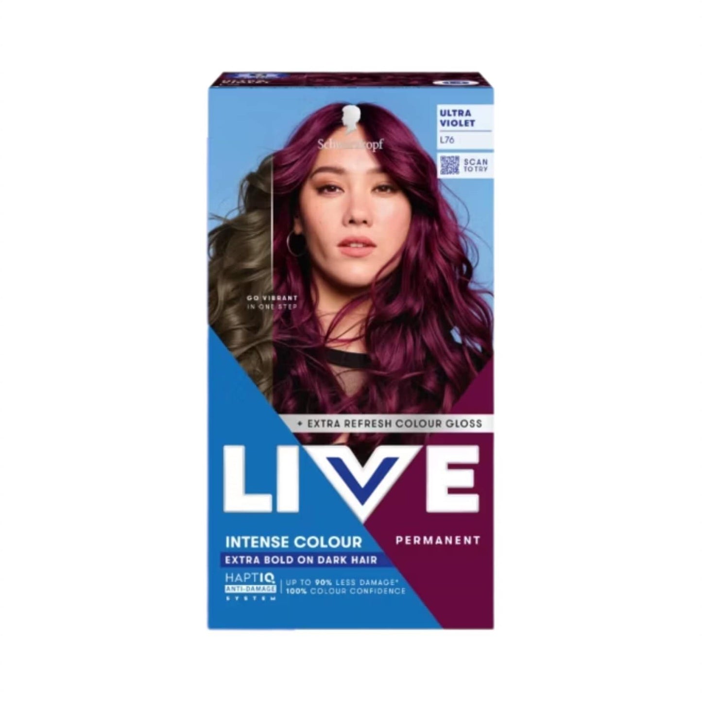 Schwarzkopf LIVE Intense Colour L76 Ultra Violet Permanent Hair Dye