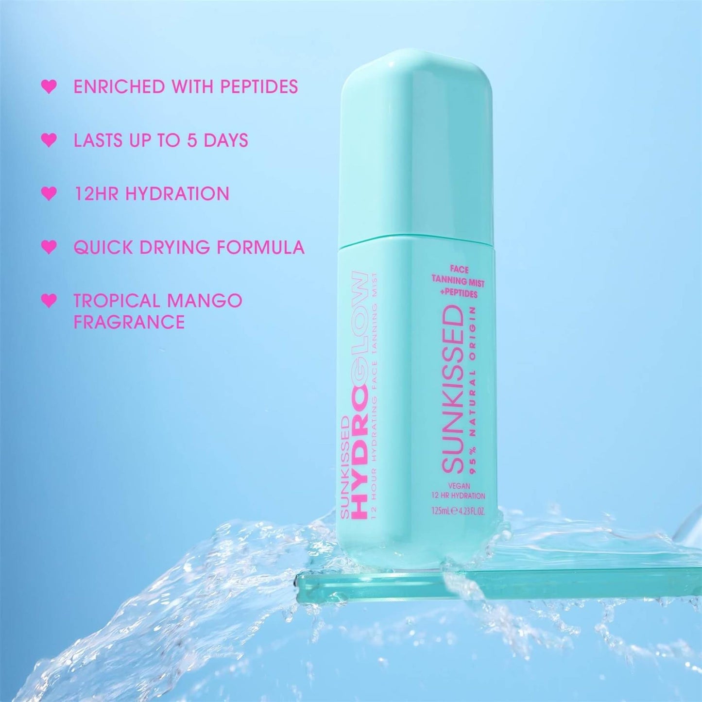 Sunkissed Hydroglow Face Tanning Mist with Peptides 125ML