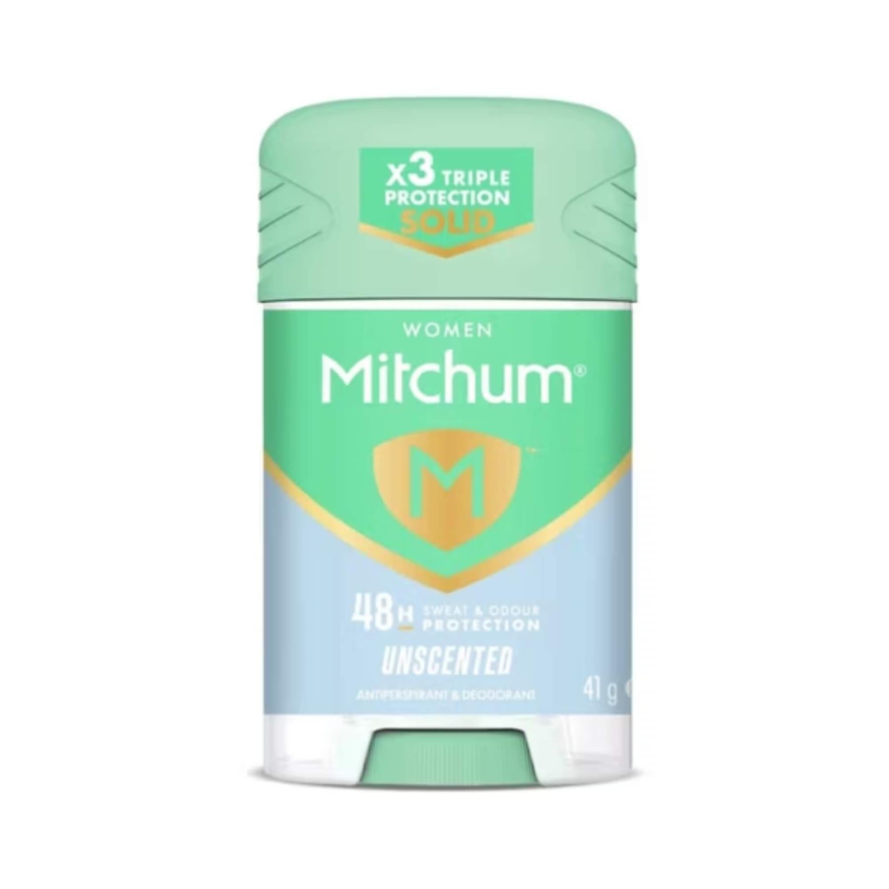 Mitchum Women Unscented 48H Triple Odour Protection antiperspirant and deodorant solid stick 41g