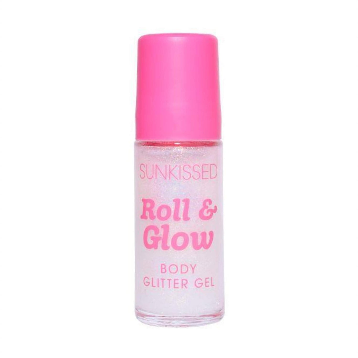 Sunkissed Roll & Glow Body Glitter Gel bottle on white background