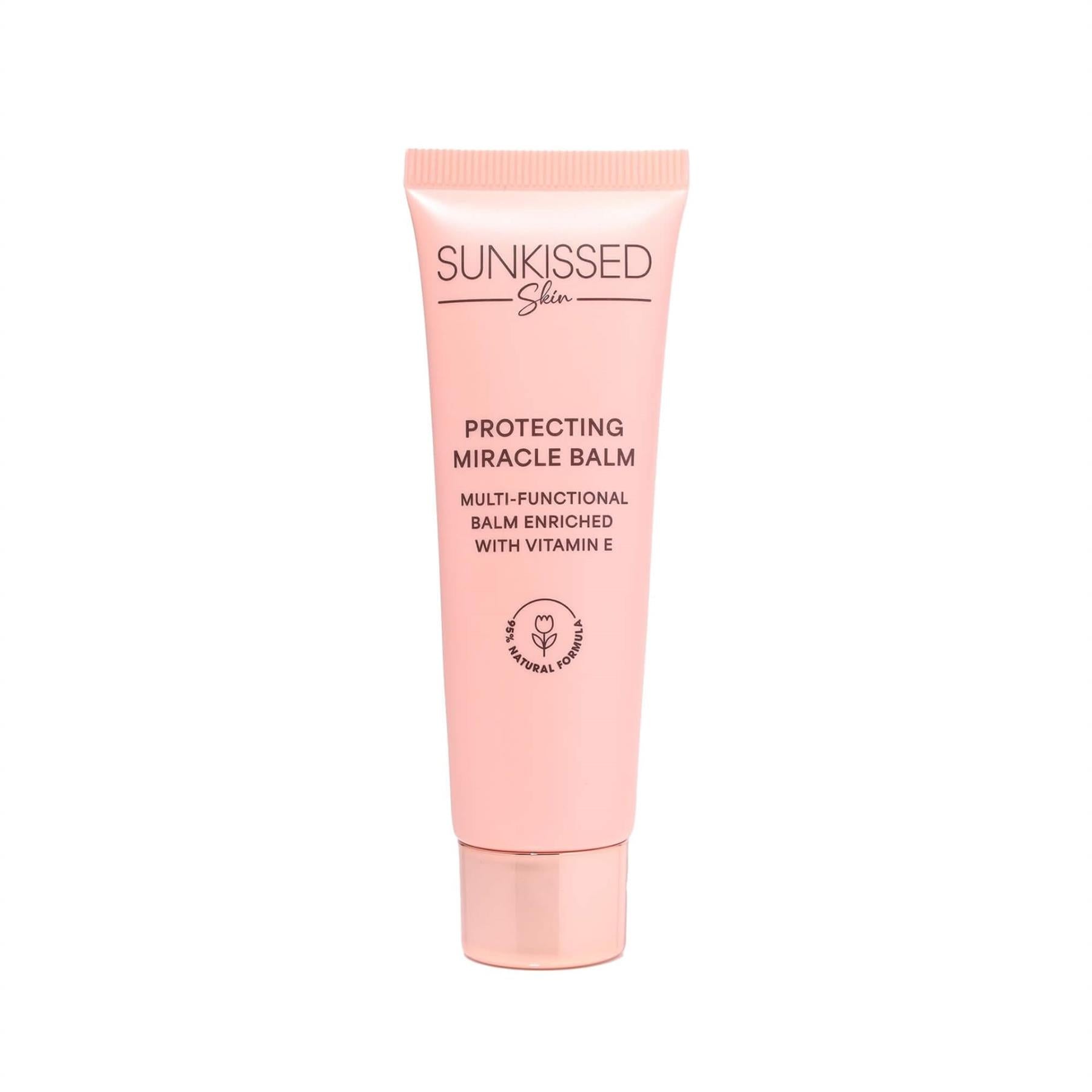Sunkissed Skin Protecting Miracle Balm 40ml multi-use pink tube on a white background