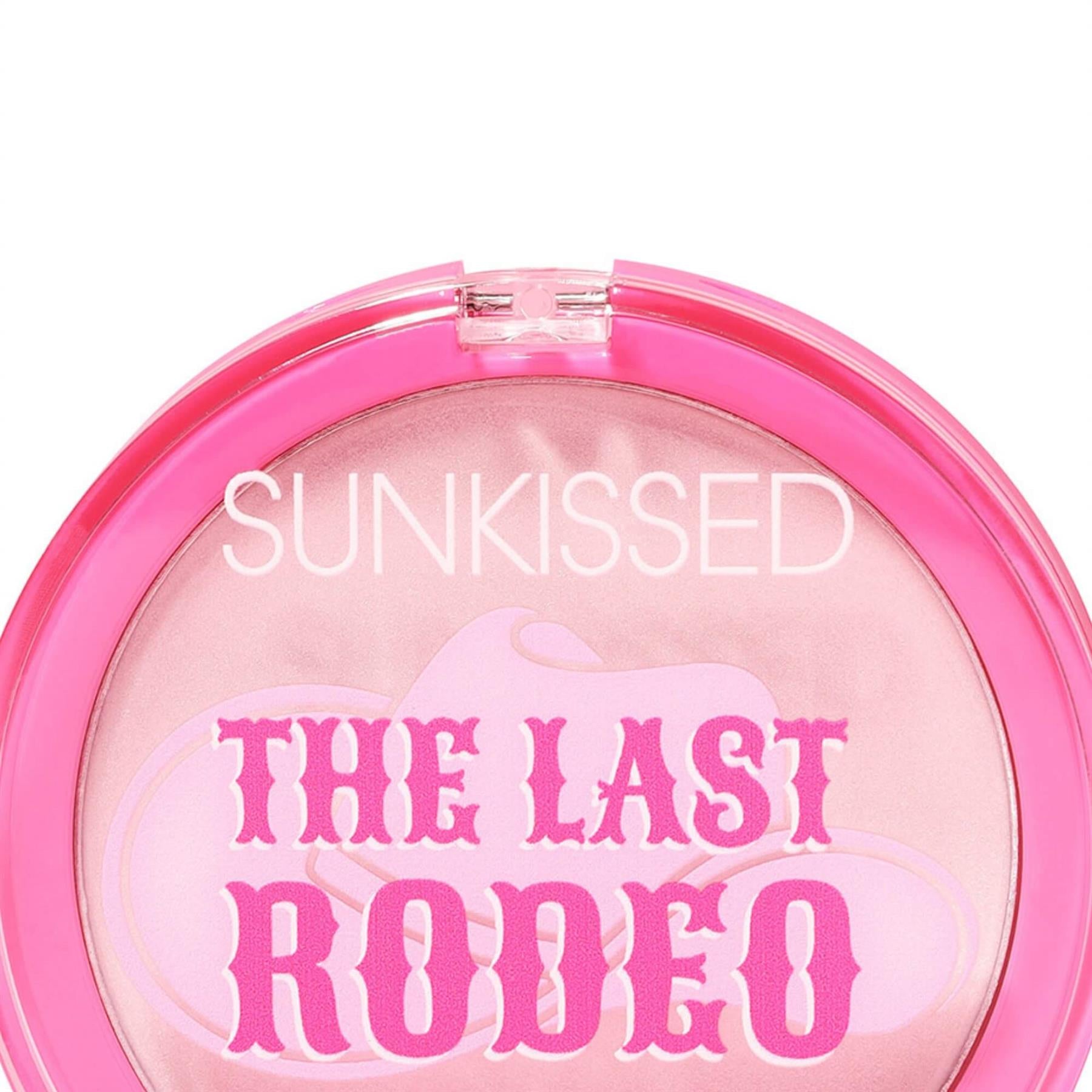 Sunkissed The Last Rodeo highlighter close up logo and pink western font details