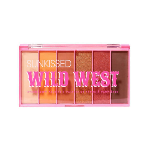 Sunkissed Wild West eyeshadow palette with warm sunset tones orange bronze and terracotta